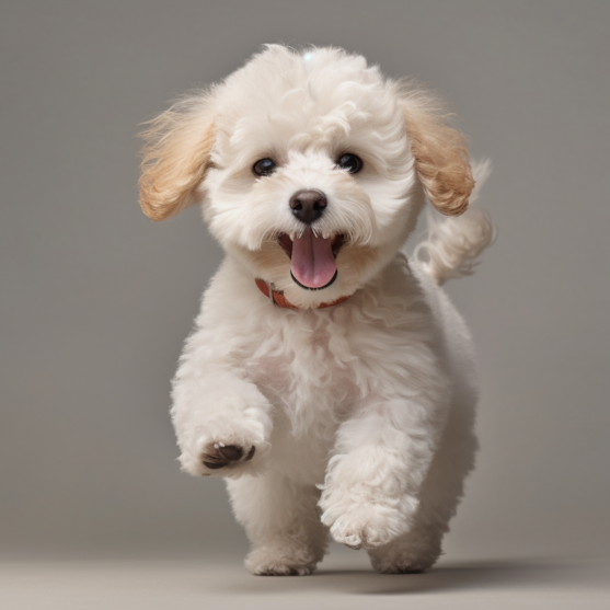 White Poochon puppy